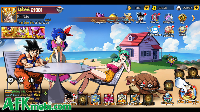 Combo Thức Tỉnh game đấu tướng đưa bối cảnh 7 viên ngọc rồng trở về nguyên bản 9