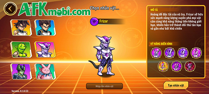 Vũ Trụ Đại Chiến cho bạn trải nghiệm câu chuyện ngọc rồng hấp dẫn nhưng phải cày 5