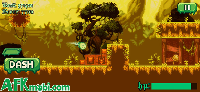 Cố gắng cho chú slime nhỏ di chuyển xa nhất có thể trong game SlimyLeap 2