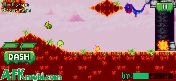 Cố gắng cho chú slime nhỏ di chuyển xa nhất có thể trong game SlimyLeap 4