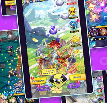 Bắn nhân vật anh hùng nảy tiêu diệt những con quái vật trong game STRIKE WORLD afkmobi strikeworld 1jpg