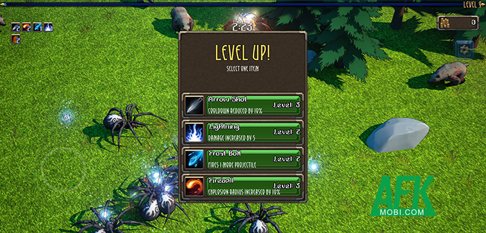 Điều khiển anh hùng chiến đấu sinh tồn trước bọn quái vật trong game Survivors RL 2