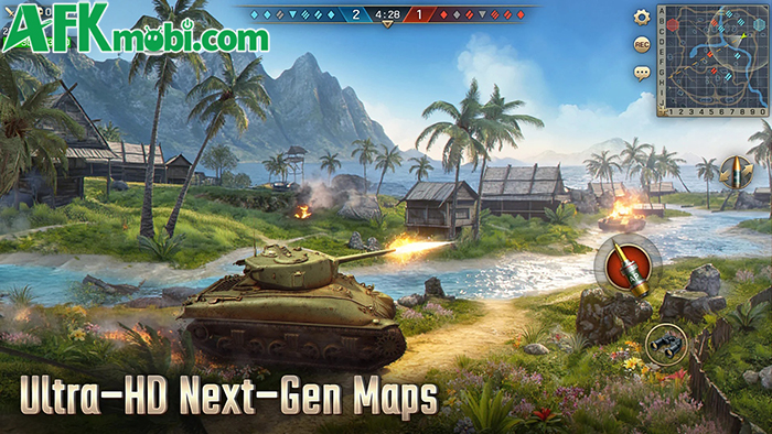 Điều khiển những mẫu xe tăng Thế chiến II chiến đấu trong game Tank Front: 15v15 Warfare 2