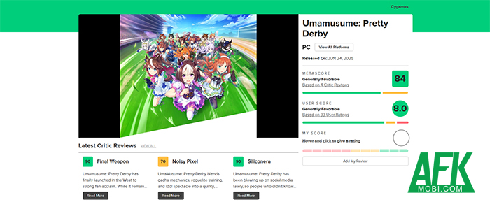 “Best Mobile Game” tại The Game Awards 2025 gọi tên Umamusume: Pretty Derby afkmobi umamusumethangbestmobile2025 2