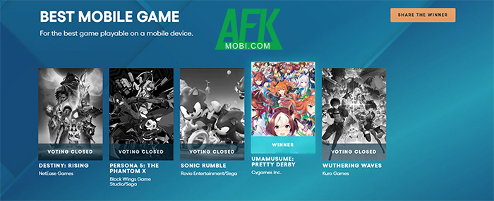 “Best Mobile Game” tại The Game Awards 2025 gọi tên Umamusume: Pretty Derby afkmobi umamusumethangbestmobile2025 3