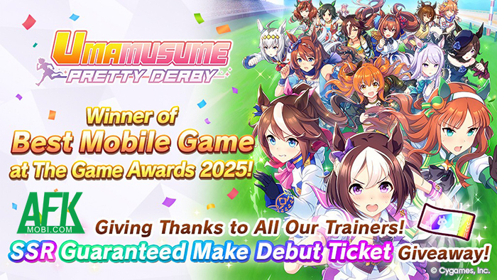 “Best Mobile Game” tại The Game Awards 2025 gọi tên Umamusume: Pretty Derby afkmobi umamusumethangbestmobile2025 6