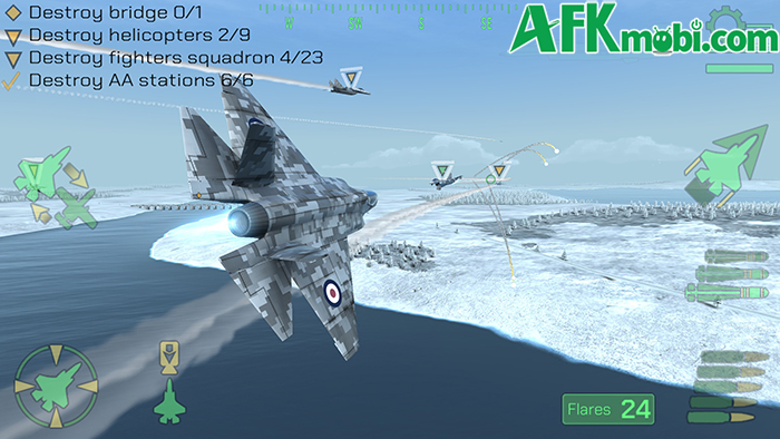 Thực hiện những nhiệm vụ không chiến thời hiện đại trong game Warplanes: Task Force 2