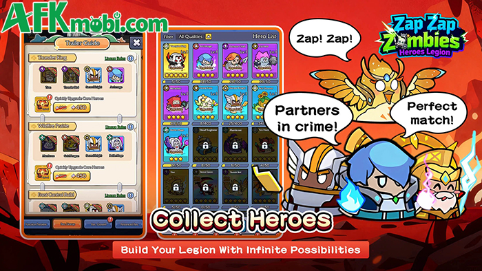 Phòng thủ trước các đợt xuất hiện của bầy đàn thây ma tại Zap Zap Zombies: Heroes Legion 0