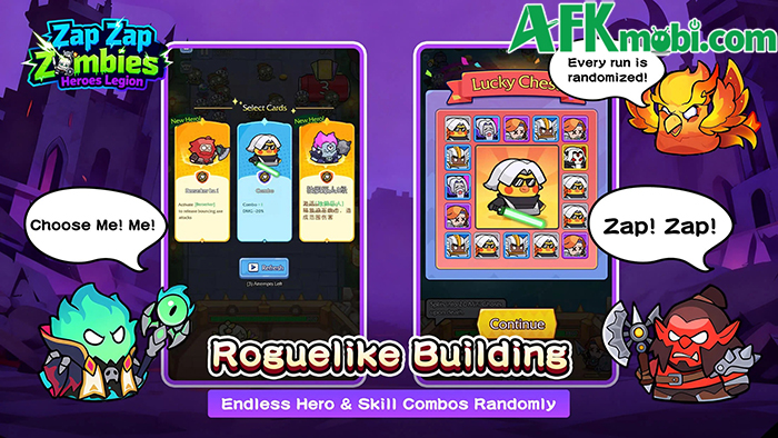 Phòng thủ trước các đợt xuất hiện của bầy đàn thây ma tại Zap Zap Zombies: Heroes Legion 2