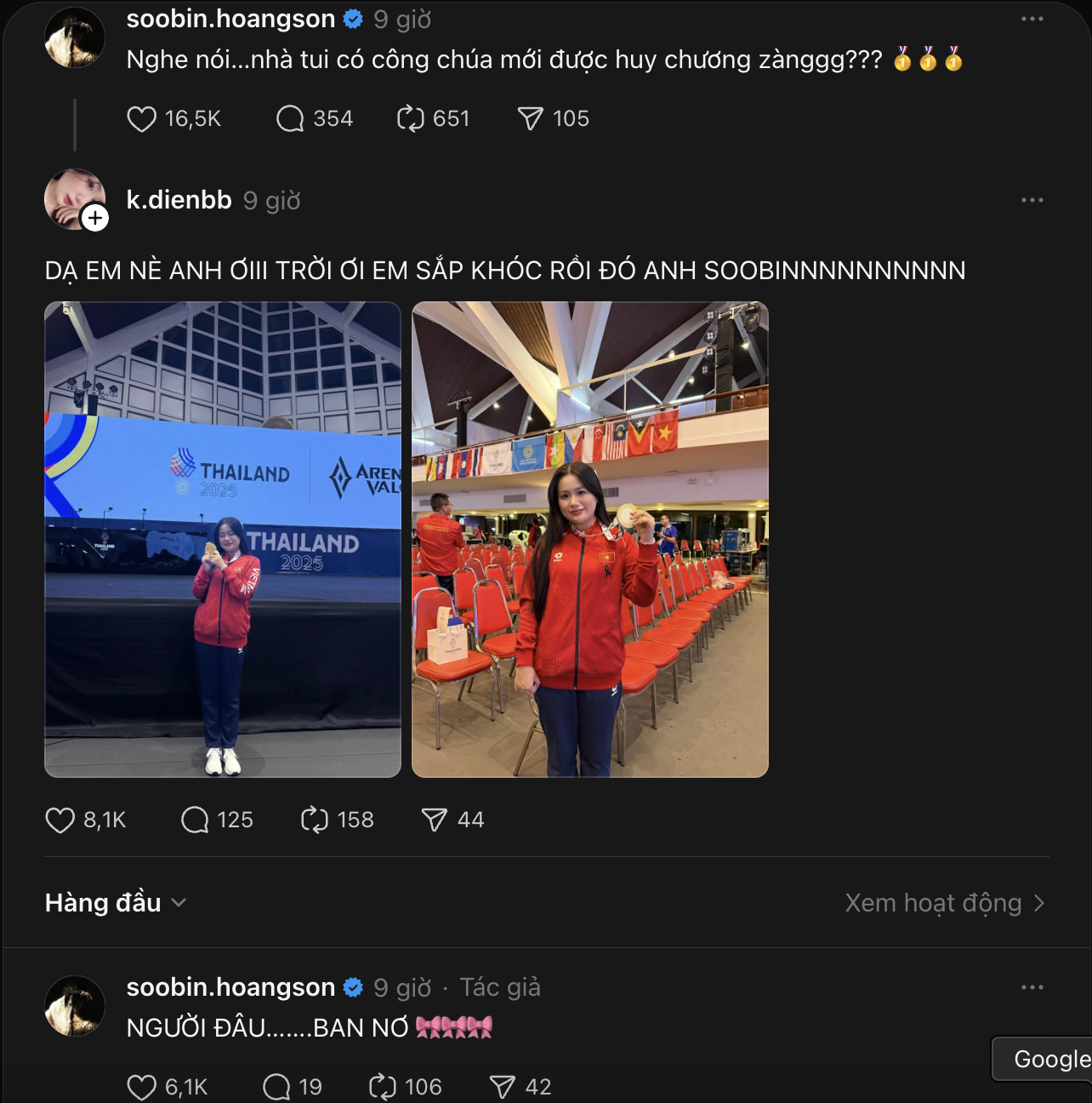 Kỳ Duyên giành HCV SEA Games, SOOBIN liền