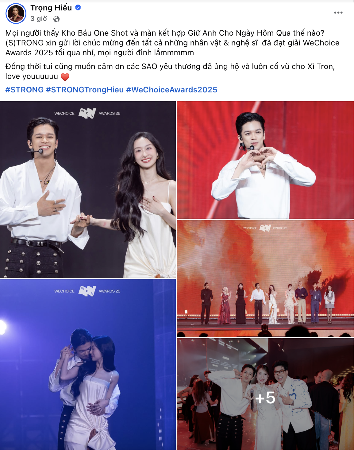 MXH ngập chia sẻ dàn sao Việt sau gala WeChoice Awards: Cảm xúc, ý nghĩa, vỡ oà và hơn thế nữa!- Ảnh 21.