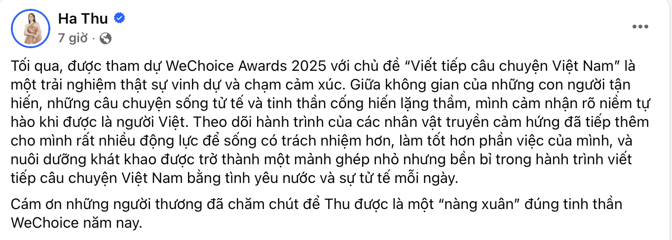 MXH ngập chia sẻ dàn sao Việt sau gala WeChoice Awards: Cảm xúc, ý nghĩa, vỡ oà và hơn thế nữa!- Ảnh 17.