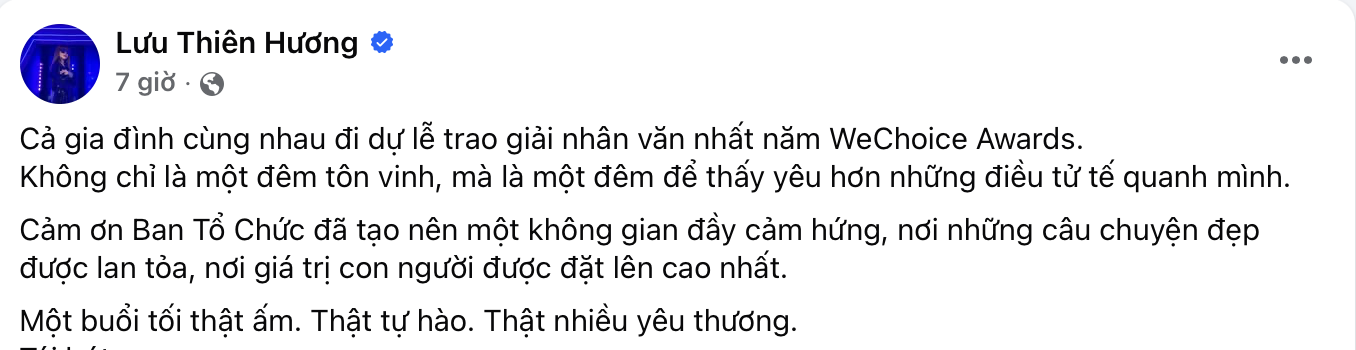MXH ngập chia sẻ dàn sao Việt sau gala WeChoice Awards: Cảm xúc, ý nghĩa, vỡ oà và hơn thế nữa!- Ảnh 13.