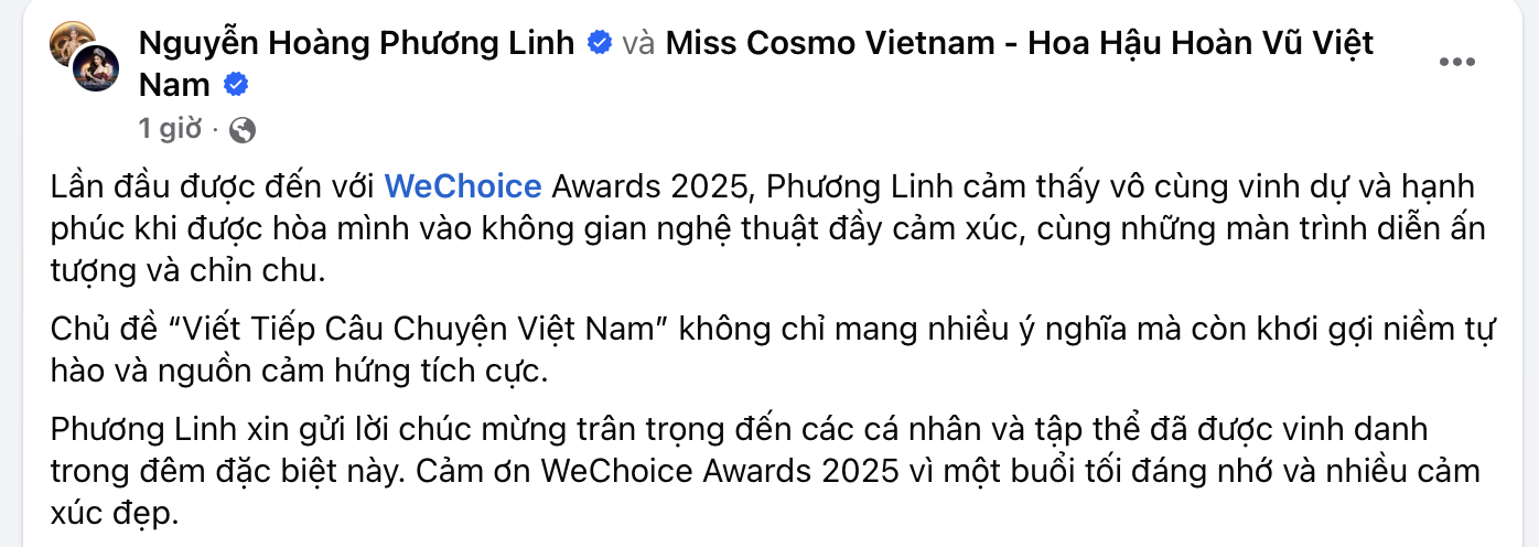 MXH ngập chia sẻ dàn sao Việt sau gala WeChoice Awards: Cảm xúc, ý nghĩa, vỡ oà và hơn thế nữa!- Ảnh 11.