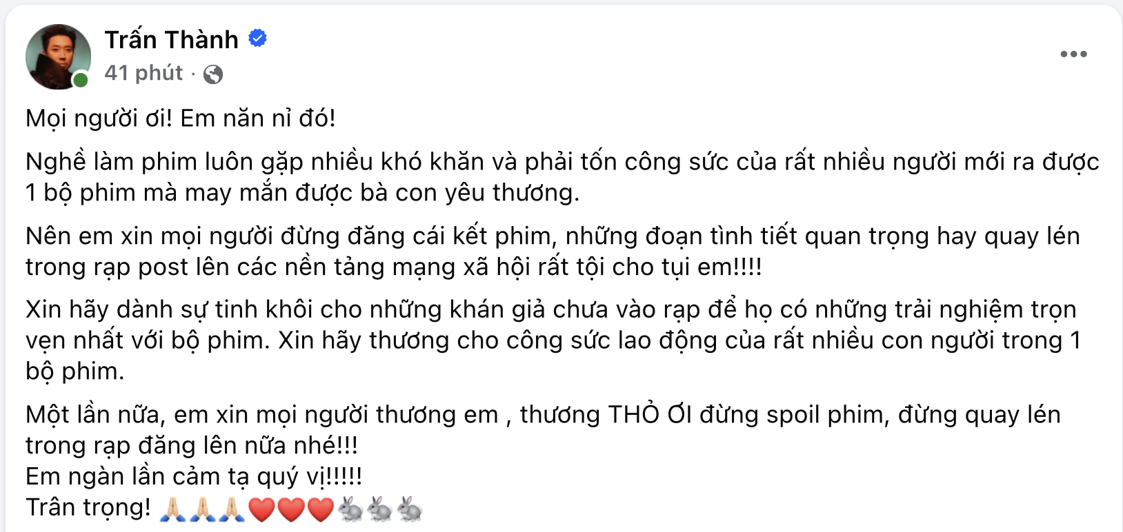 Trấn Thành thông báo nóng- Ảnh 1.