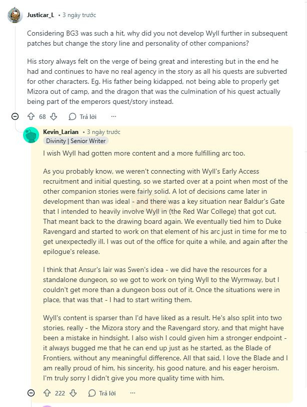 Nhà biên kịch Baldur's Gate 3 Bày Tỏ Tiếc Nuối Về Một Nhân Vật Trong Tổ Đội Người Chơi 2