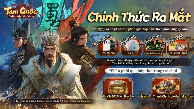 Tuyệt Phẩm SLG Tam Quốc: Chiến Địa Vô Cương chính thức mở Open Beta, khai chiến Giải Đấu 10 tỷ VNĐ chntgib