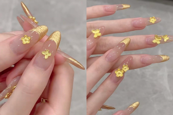 Mẫu nail chơi Tết gây chấn động: Cô gái làm bộ móng bằng vàng giá 100 triệu khiến dân mạng đòi đến quét vụn móng tay- Ảnh 3.