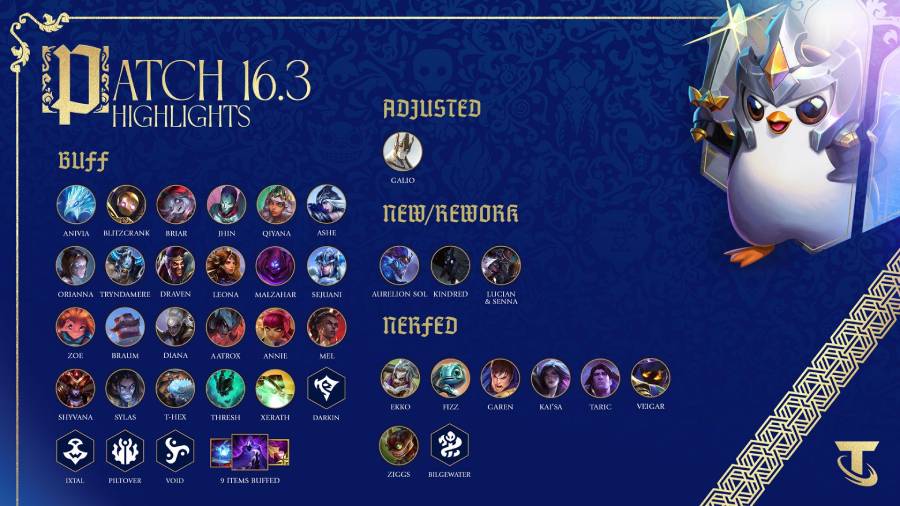 Chi tiết bản cập nhật DTCL 16.3 dtcl 163