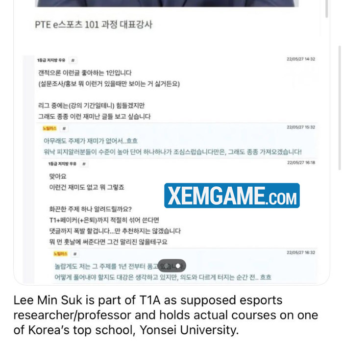 LMHT: Nói lên ý kiến đầy tranh cãi về Faker, giảng viên eSports bị T1 sa thải lập tức giang vien esports bi duoi viec vi noi xau faker 1