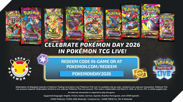 Pokemon TCG Live: Sở Hữu Hàng Loạt Quà Tặng Hấp Dẫn Kỷ Niệm 30 Năm 2