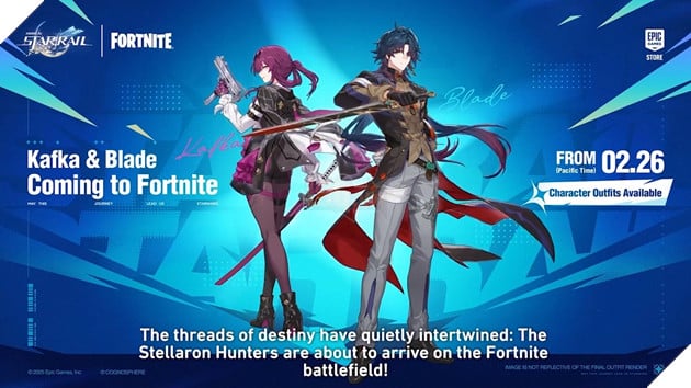 Honkai: Star Rail hợp tác Fortnite, Kafka và Blade chính thức gia nhập vũ trụ battle royale