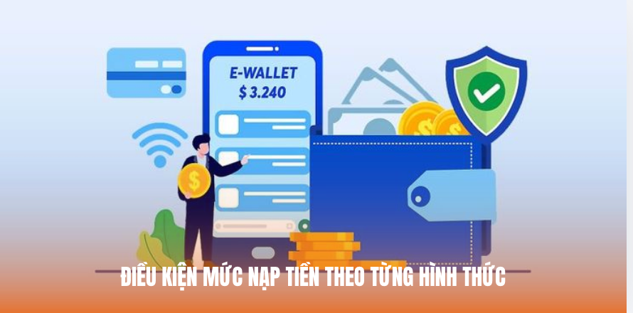 Điều kiện mức nạp tiền theo từng hình thức