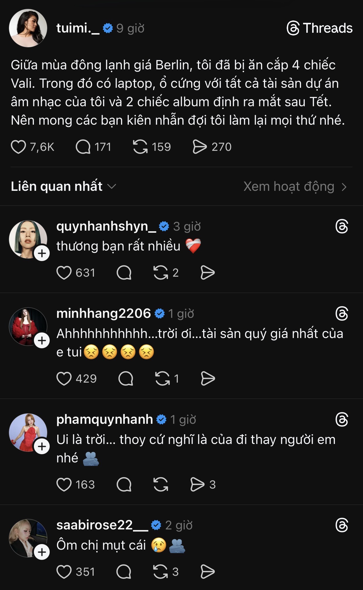 Nữ ca sĩ Việt bị trộm hành lý tại Đức, mất đi 1 thứ là tài sản quý giá nhất- Ảnh 1.