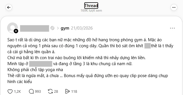 “Ngứa mắt” vì hội mặc đồ gym thiếu vải, người đi tập lên tiếng: "PT của tôi bảo phải mặc hở vì..."