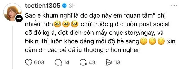"Tóc Tiên ổn hay cố tỏ ra là mình ổn?"