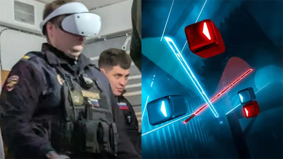 Cảnh sát Nga gây sốt mạng khi chơi VR giữa lúc đồng đội bắt nghi phạm