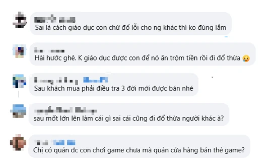 Phe bênh vực cửa hàng: Lại khẳng định về mặt lý, cửa hàng không sai. Thẻ game khi đã in mã số thì không thể thu hồi vì tính bảo mật. Nhân viên cũng không có nghĩa vụ và quyền hạn để kiểm tra nguồn gốc tiền của khách hàng.