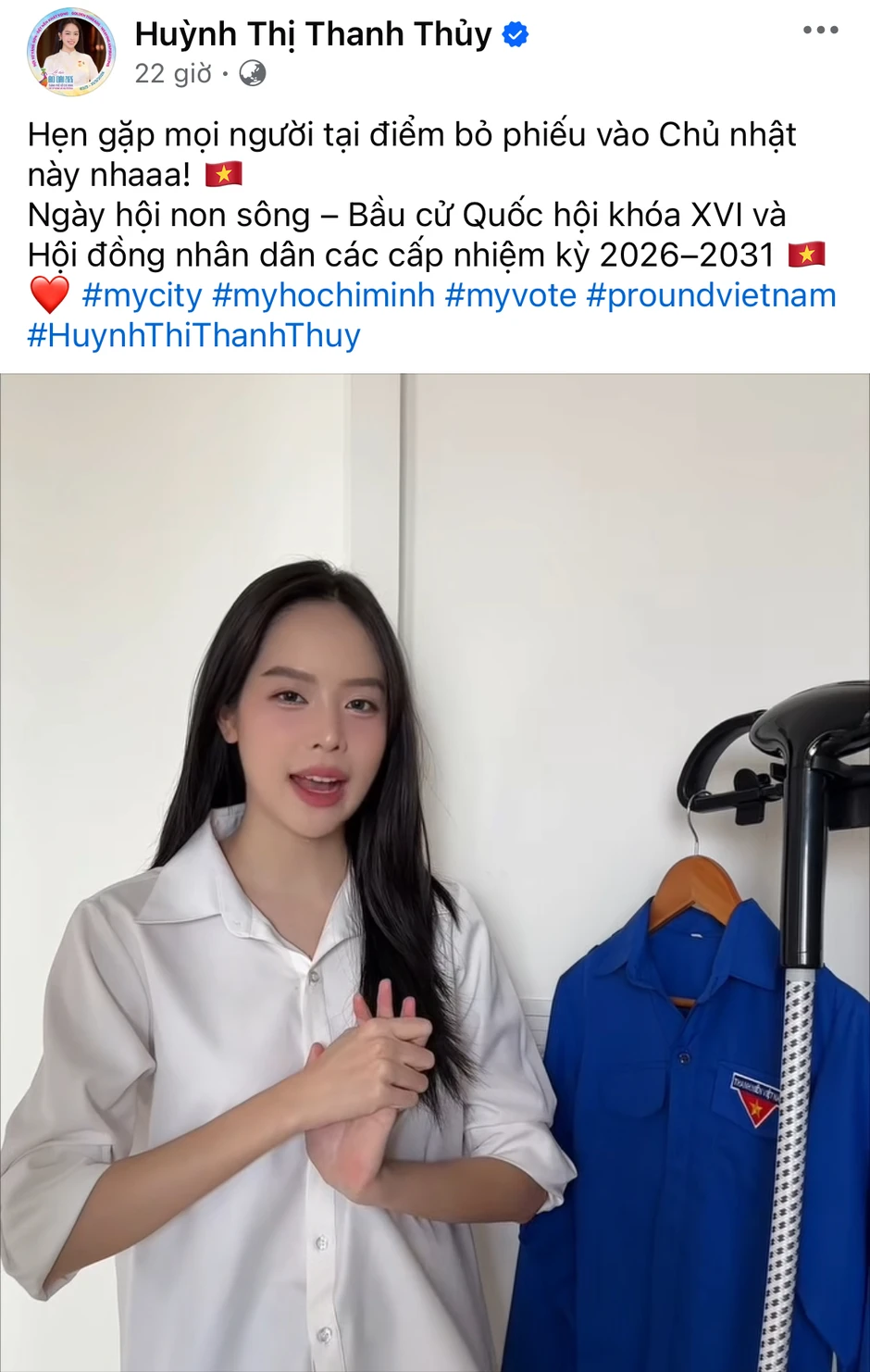 Hoa hậu Thanh Thủy sẵn sàng cho ngày trọng đại của đất nước