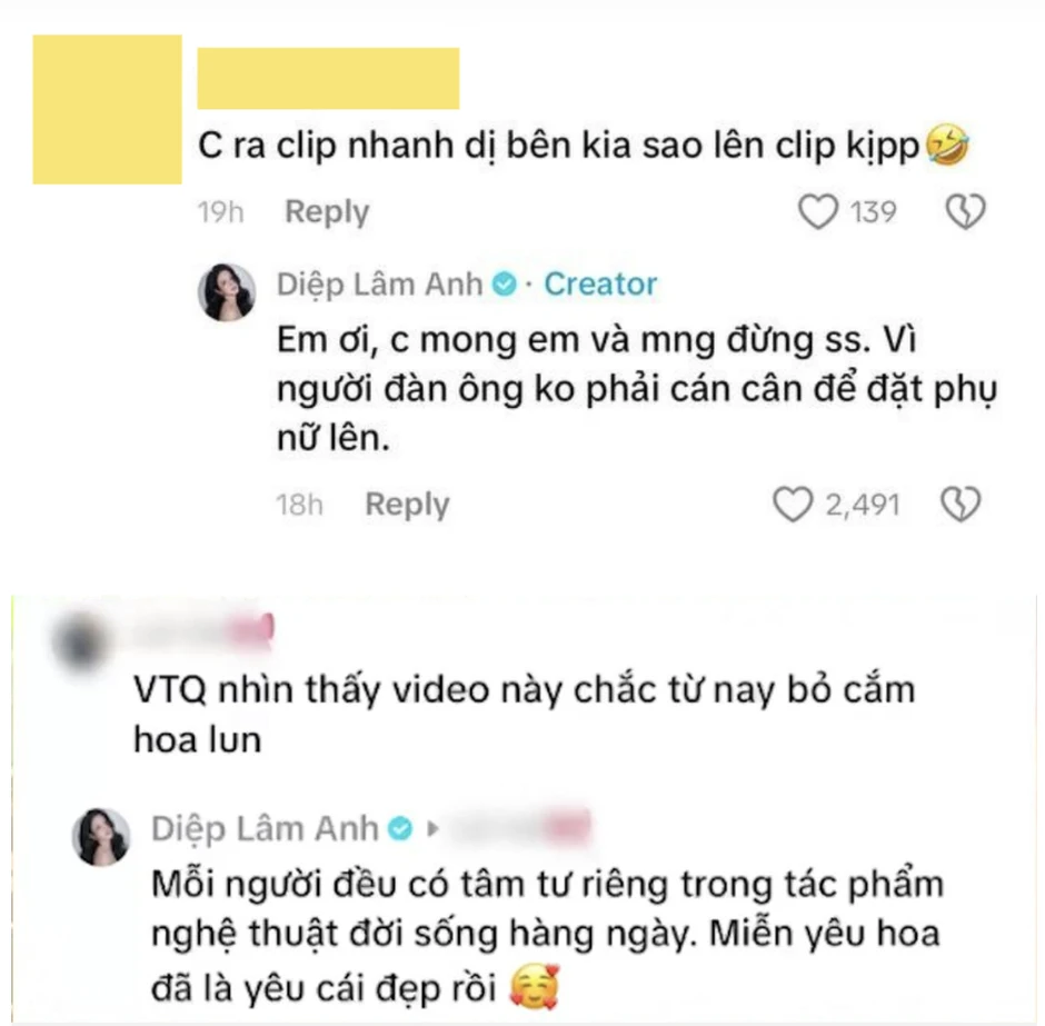 Diệp Lâm Anh khẳng định không muốn bị ghép chung mâm giữa ồn ào tình cảm