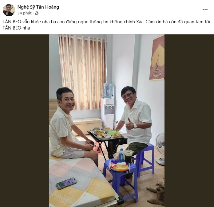 Gia đình thông báo về tình trạng của nghệ sĩ Tấn Beo