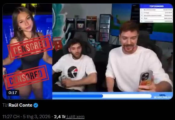 Sophie Rain quyên góp 1 triệu USD cho quỹ từ thiện MrBeast trên livestream