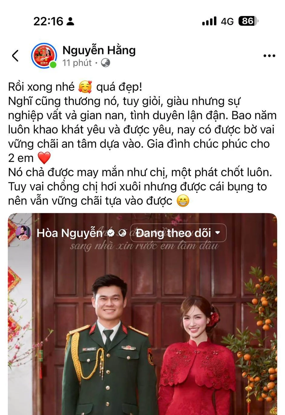Hòa Minzy "thả thính" công khai bạn trai, chị gái ruột đăng status 79 chữ để xác nhận hộ