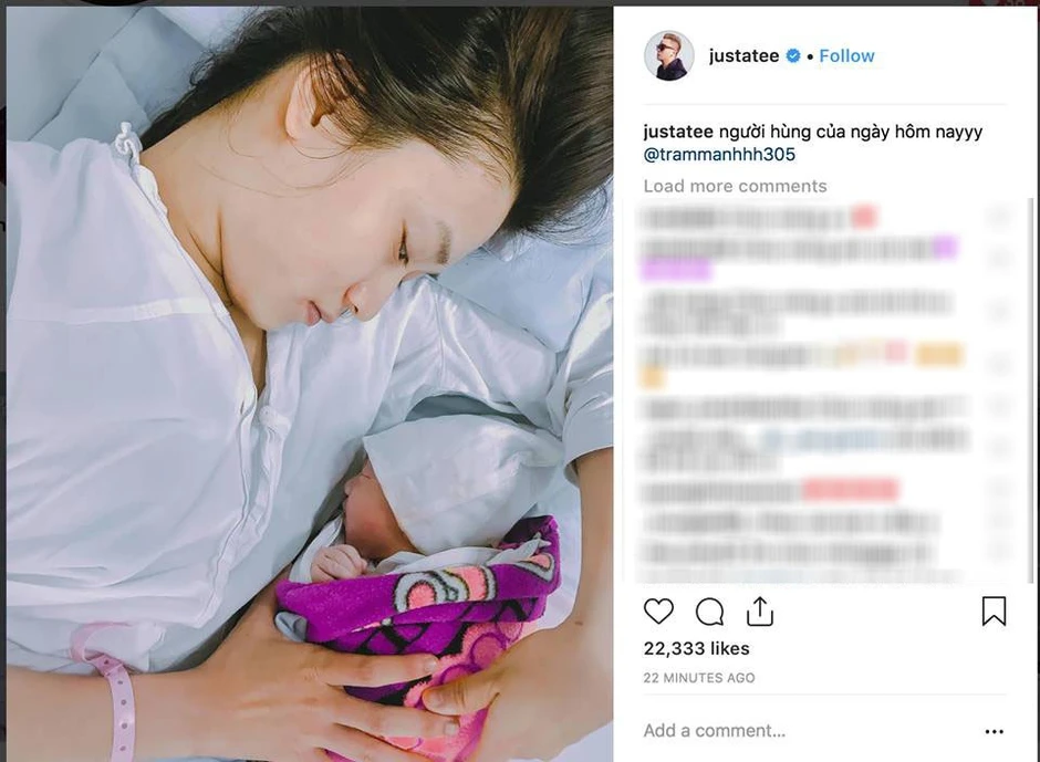 Lần thứ 3 đưa Trâm Anh đi đẻ, JustaTee bị soi thái độ khác biệt