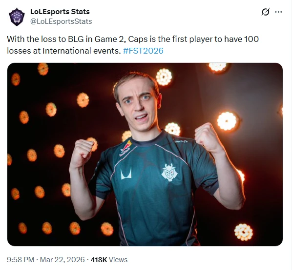 LMHT: Caps hoàn thành kỷ lục "vừa vui vừa buồn" trong trận Chung Kết First Stand 2026