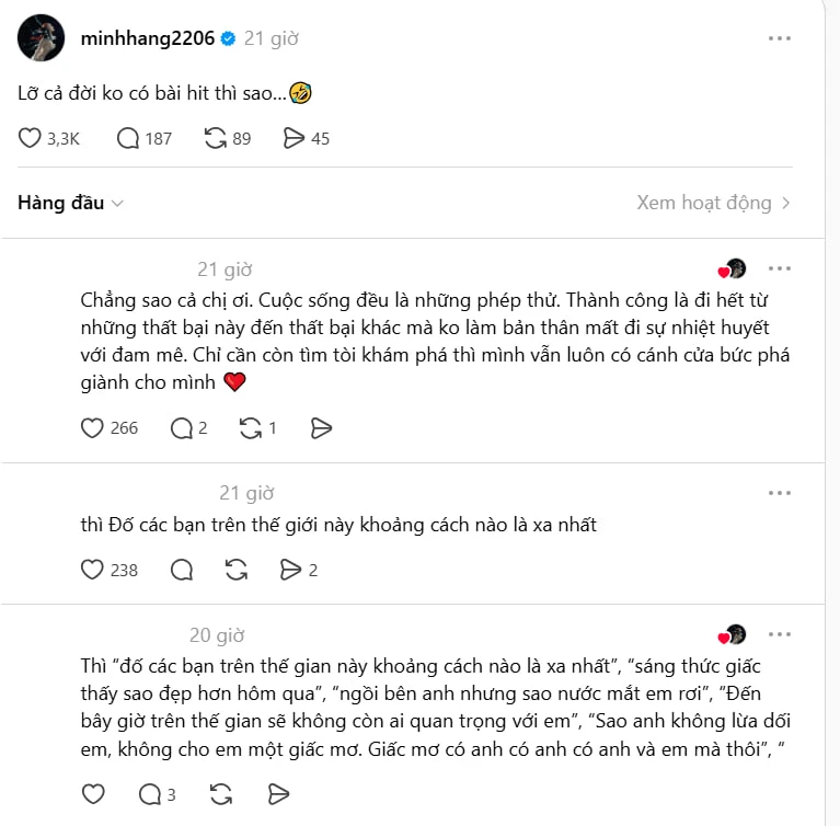 Ca sĩ Minh Hằng: Điều gì sẽ xảy ra khi cả đời không có bài hit?