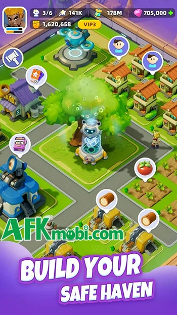 MistCrush Survival đưa bạn gầy dựng căn cứ dưới Cây Sự Sống