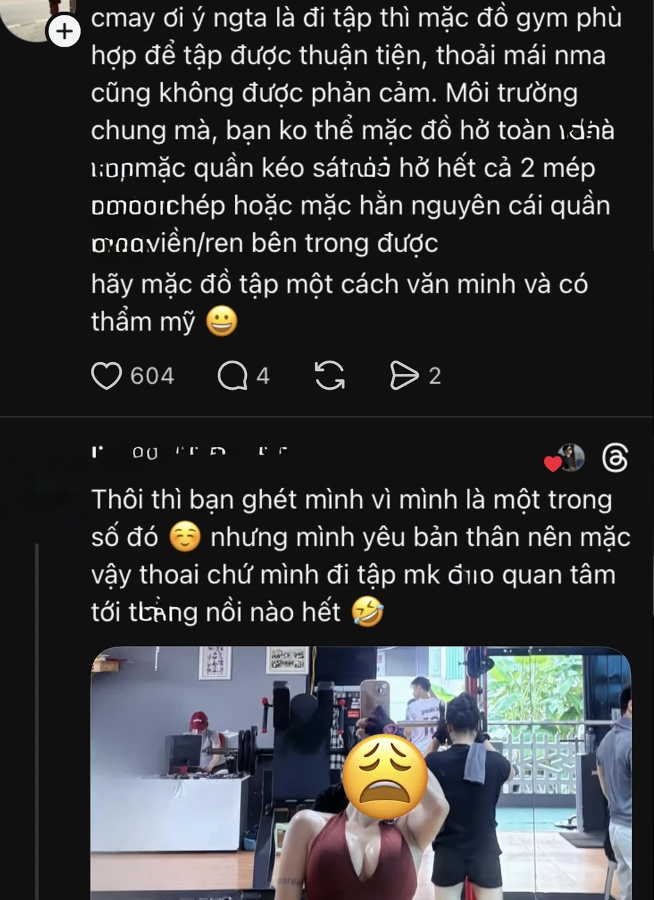 Nam thanh niên than phiền "dị ứng" với các cô nàng gymer hở hang, CĐM tranh cãi không hồi kết Nam thanh niên than phiền "dị ứng" với các cô nàng gymer hở hang, CĐM tranh cãi không hồi kết