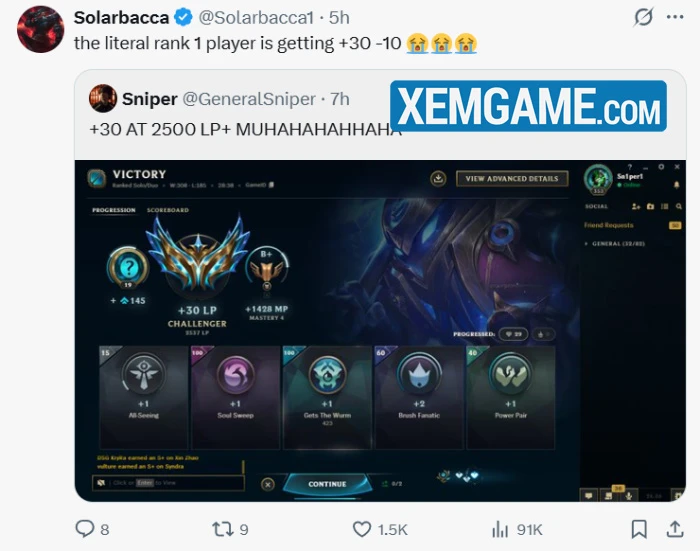 Riot Games loại bỏ "trần điểm" xếp hạng tối đa, game thủ top đầu vui mừng không xiết