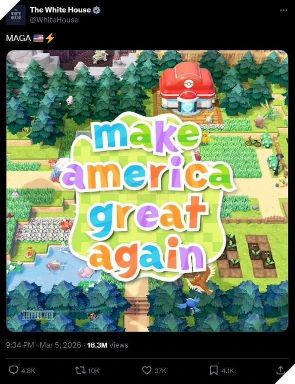 Tổng Thống Trump Bất Ngờ Sử Dụng Pokemon Pokopia Để Quảng Bá Chương Trình Nghị Sự MAGA