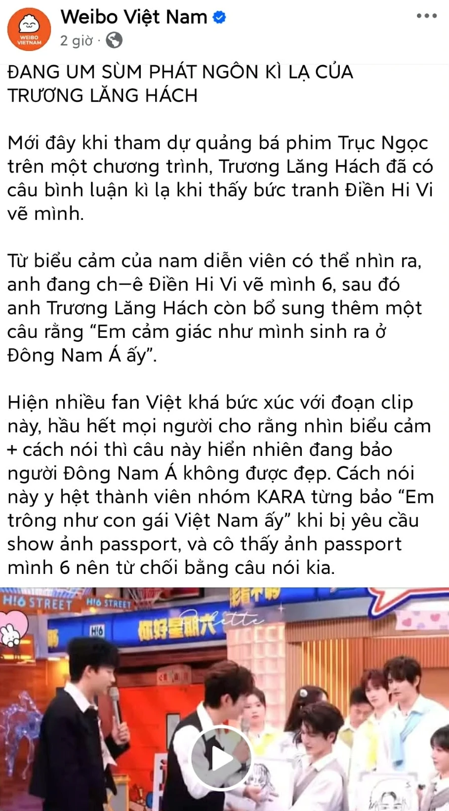 Trương Lăng Hách bị cả netizen Đông Nam Á chỉ trích vì EQ thấp