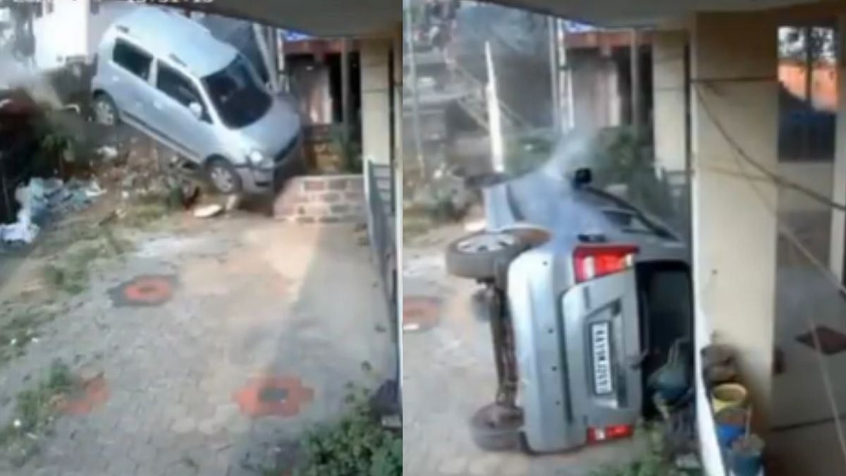 Xe ô tô mất lái lao vào nhà dân như phim hành động- Ảnh 1.