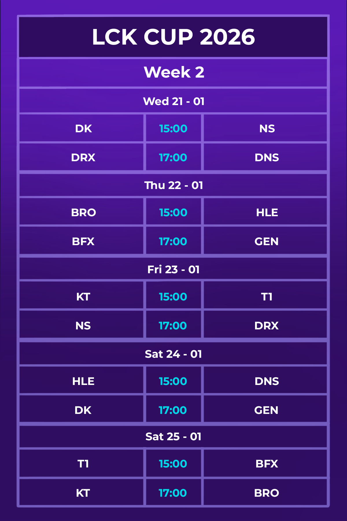 Lịch thi đấu LCK Cup 2026 mới nhất: HLE phải