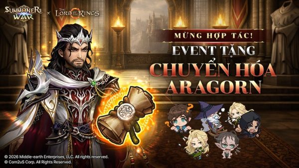 Com2uS triển khai sự kiện Chuyển Hóa Aragorn nhân dịp hợp tác “Summoners War X The Lord of the Rings lqdqhkvjpeg