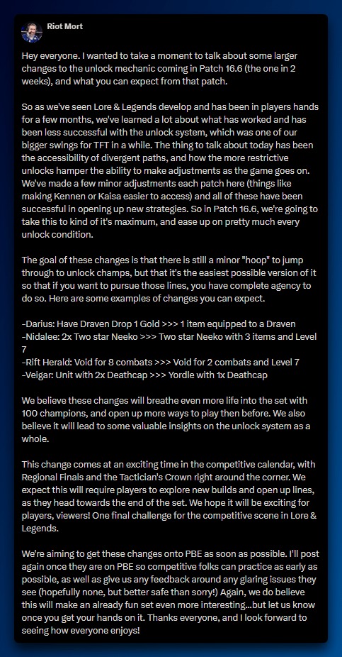 major-changes-to-unlock-coming-i ĐTCL 16.6: Veigar, Sứ Giả Hư Không, Nidalee thành hàng “ai cũng mở được” major changes to unlock coming i