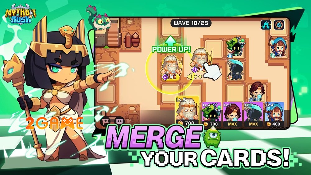 MythBit Rush kết hợp phòng thủ tháp, chiến thuật thẻ bài và PVP thời gian thực mythbitrush 4